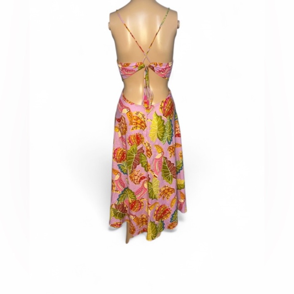 NWOT FARM RIO Lilac Beaks and Bananas Midi Dress - Size XS $199 - Picture 10 of 17